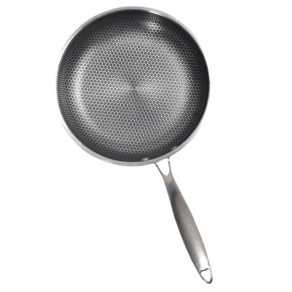 

28Cm Stainless Steel Frying Pan Non Stick Egg Breakfast Small Size Pancake Steak Wok Heat Resistant Gas Stove Easy Clean Cooking