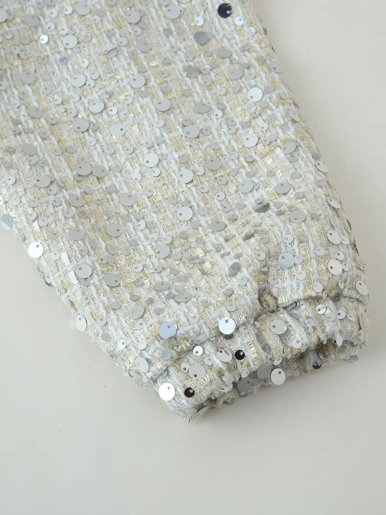 DiYiG Women 2025 Autumn New Fashion Sequin Jacket Retro Long Sleeve Chic Zipper Joker Crewneck Jacket Outerwear Mujer