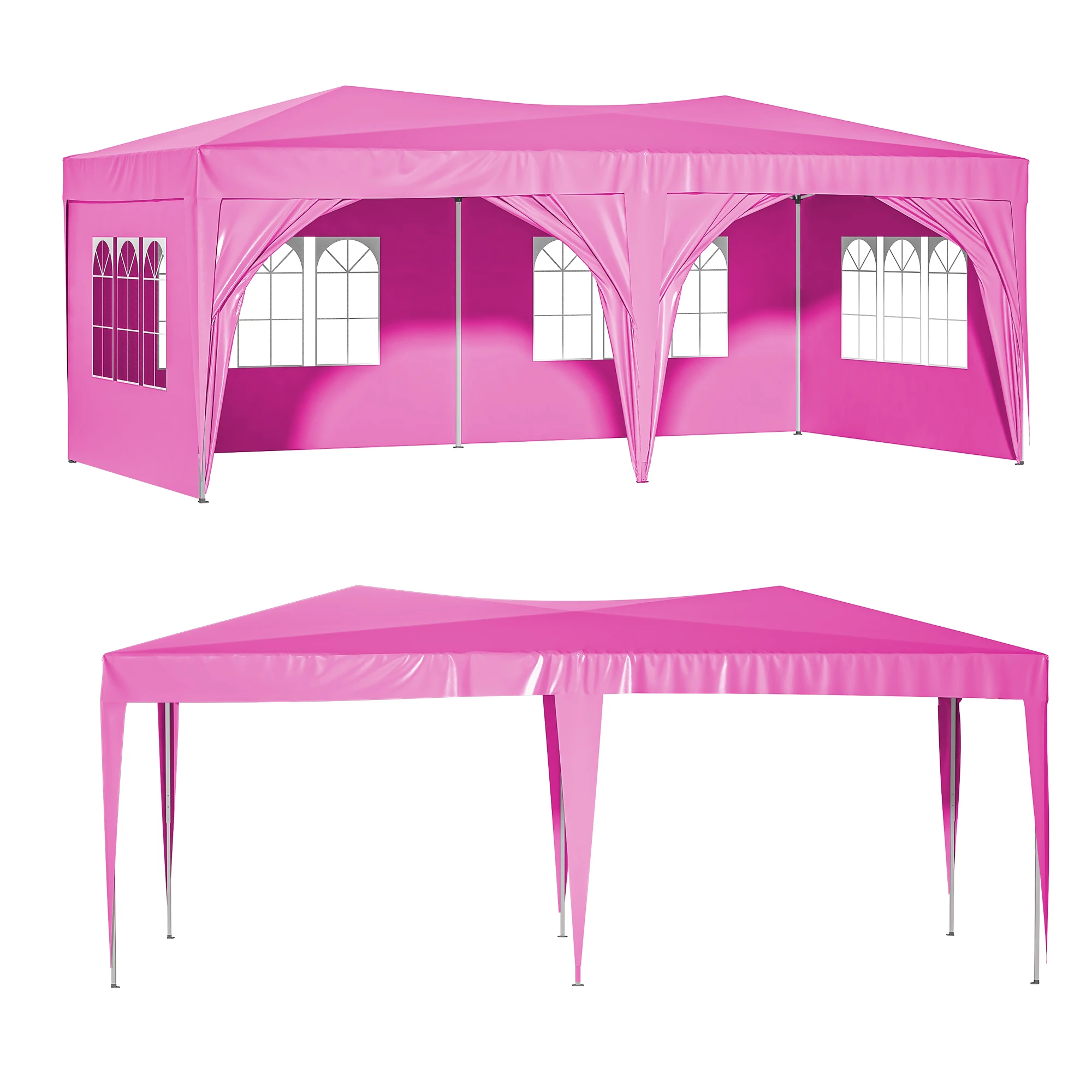 

Pop Up Canopy Tent with 6 Sidewalls Ez Pop Up Outdoor Canopy for Parties Waterproof Commercial Tent with 3 Adjustable Heights