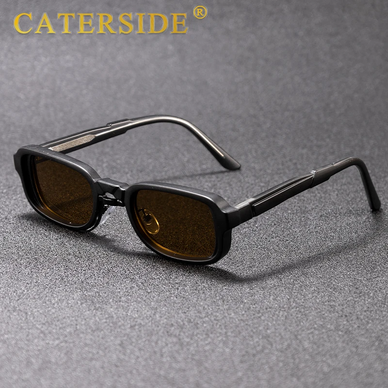 CATERSIDE Retro-Sonnenbrille für Herren, quadratisch, kleiner Rahmen, weiches Nasenstützdesign, Sonnenbrille für Damen, Outdoor-Reise- und Fahrbrille – Detail 2