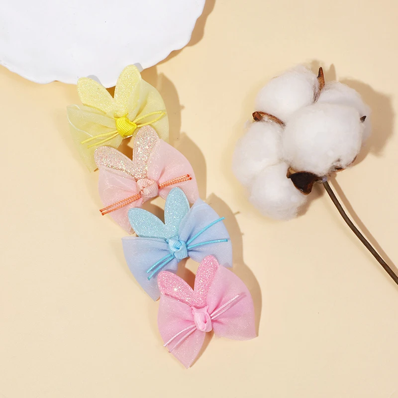 Adorável Bow Hairpins para crianças, cor sólida, clipe de arcos, doce, macio, princesa, meninas presilhas, acessórios para cabelo, presente