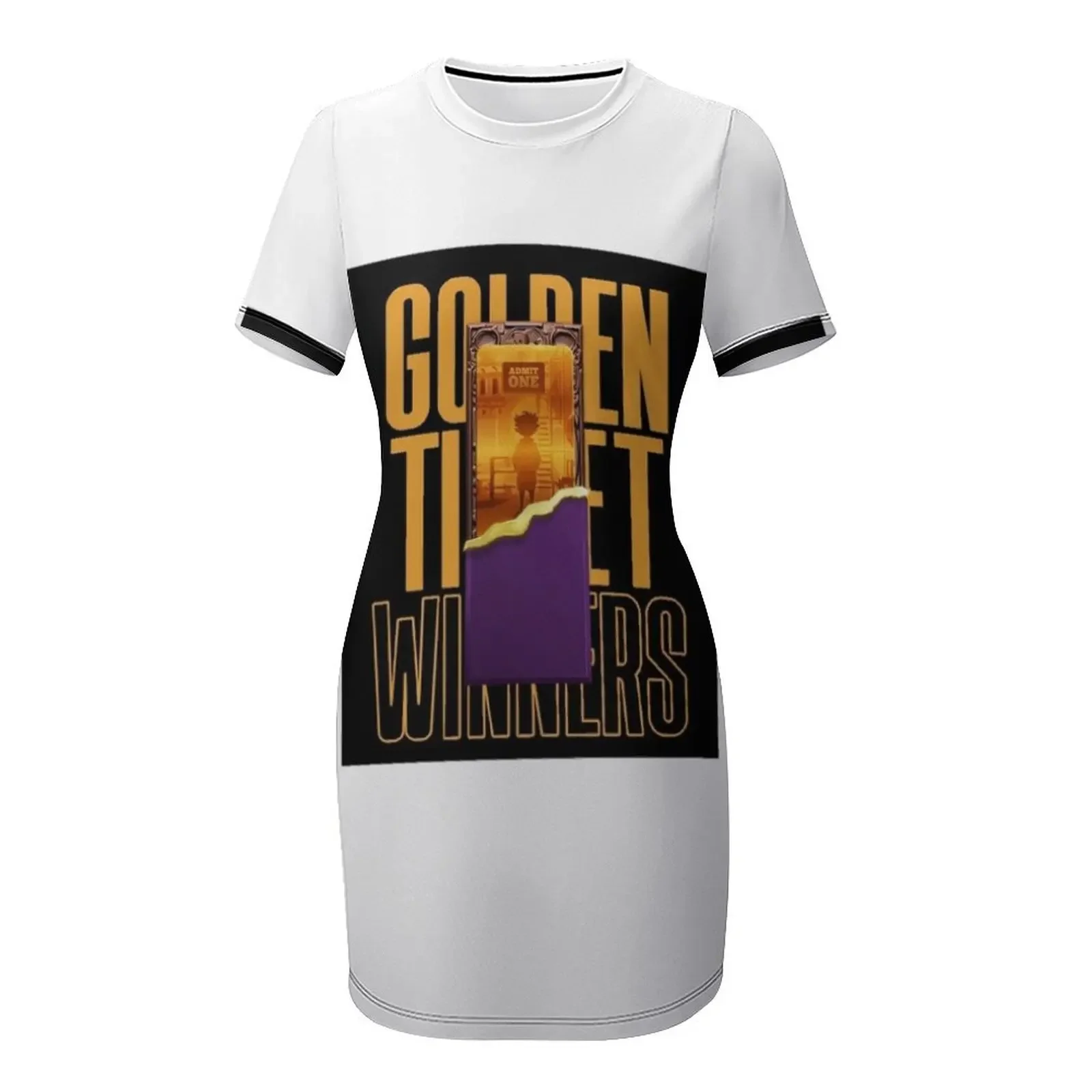 Golden Ticket Short-Sleeved Dress elegant women's dresses for wedding dresses for womens evening dress woman view 4