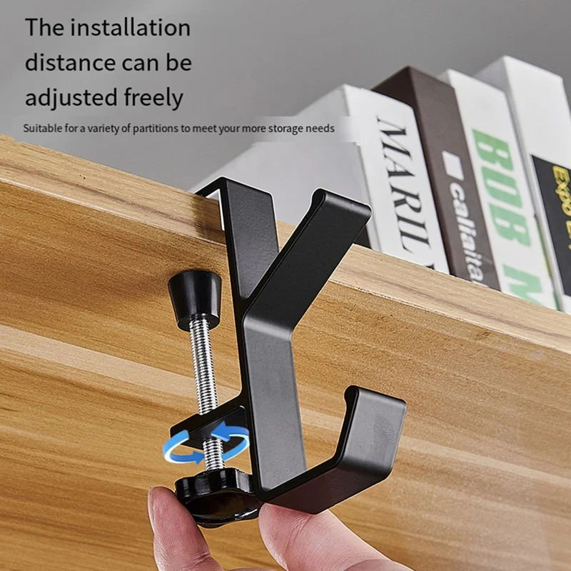 調節可能なデスクエッジフック、ゲーミングヘッドセットハンガー、バックパック収納ハンガーフック、パンチなしホルダー、2個