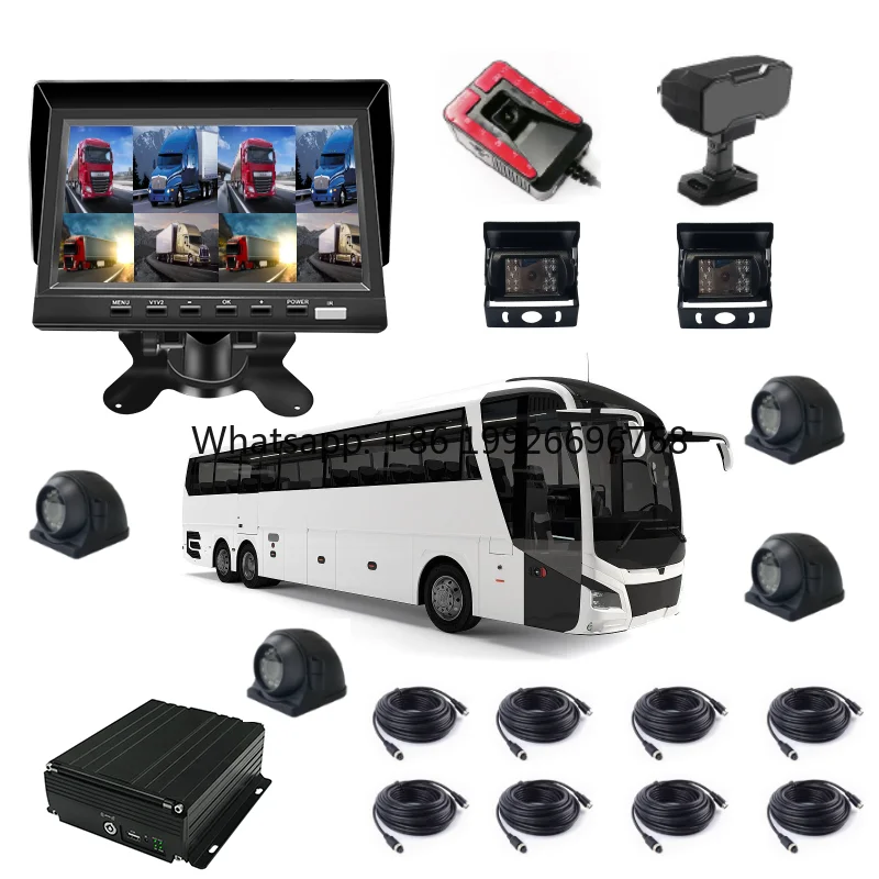 

8CH HD AHD 1080P LCD Video Recorder Mobile DVR AI Car Black Box 4G WIFI GPS ADAS DMS BSD