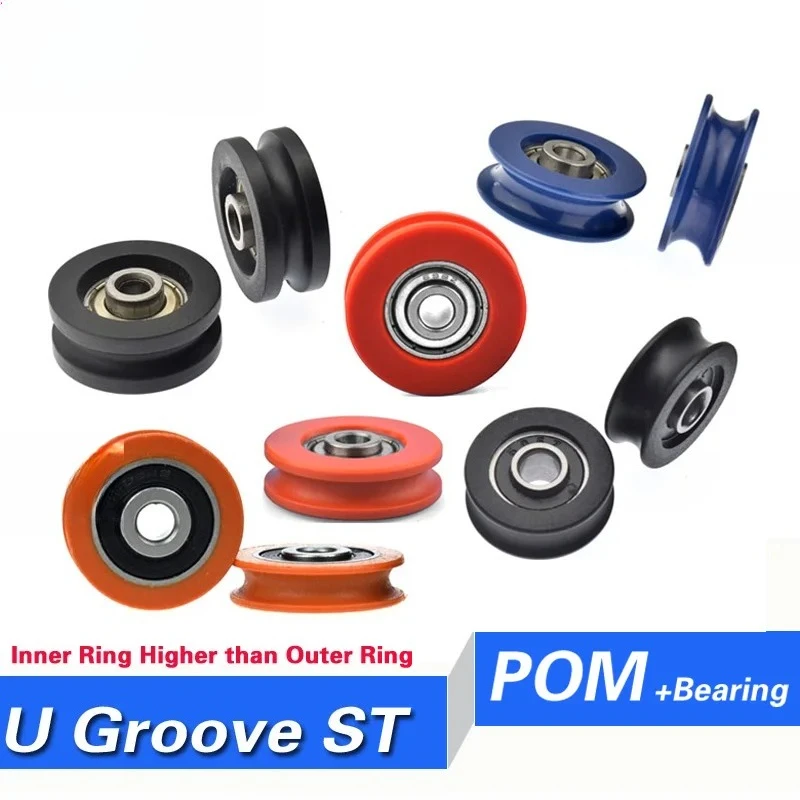 

608, бесшумный подшипниковый шкив с пластиковым покрытием, U-образный паз, направляющий ролик для дверей и оконного ящика