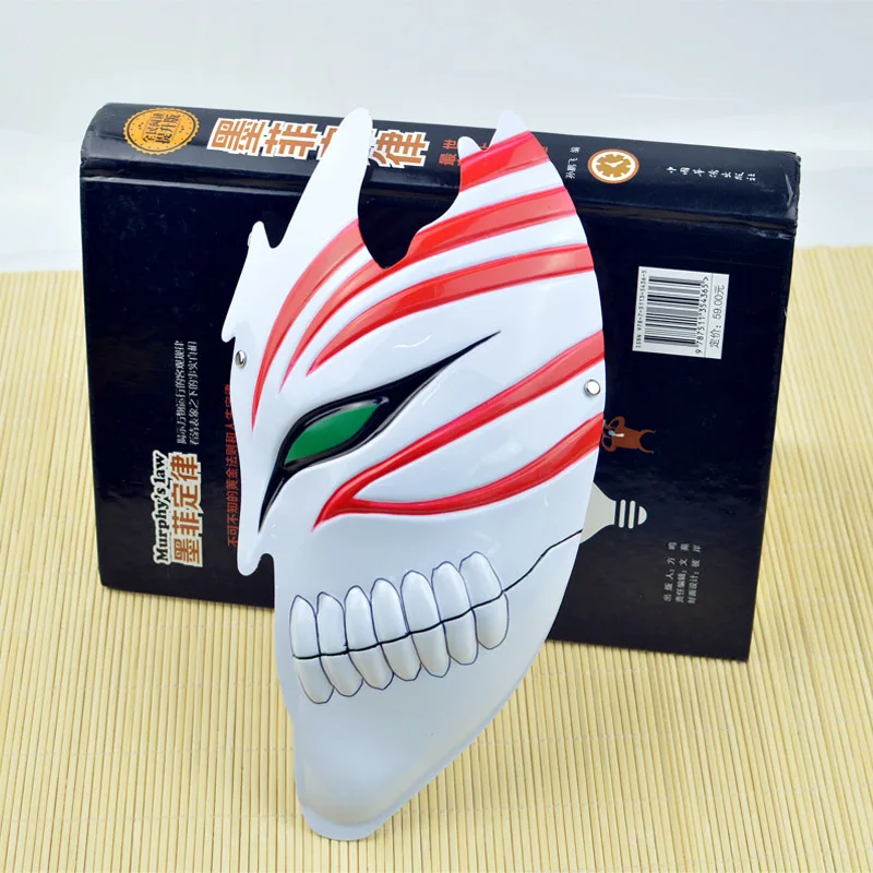 Anime Bleach Kurosaki Ichigo PVC Meia Máscara Facial para Homens e Mulheres, Halloween Cosplay Props, Máscara Acessórios