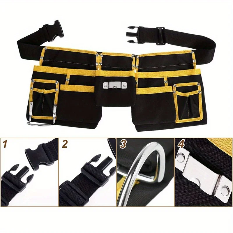 Tool Waist Belt Bag Oxford Cloth Tool Multifunctional Electrician Tools Bag Waist Pouch Belt Detachable Tool Bags