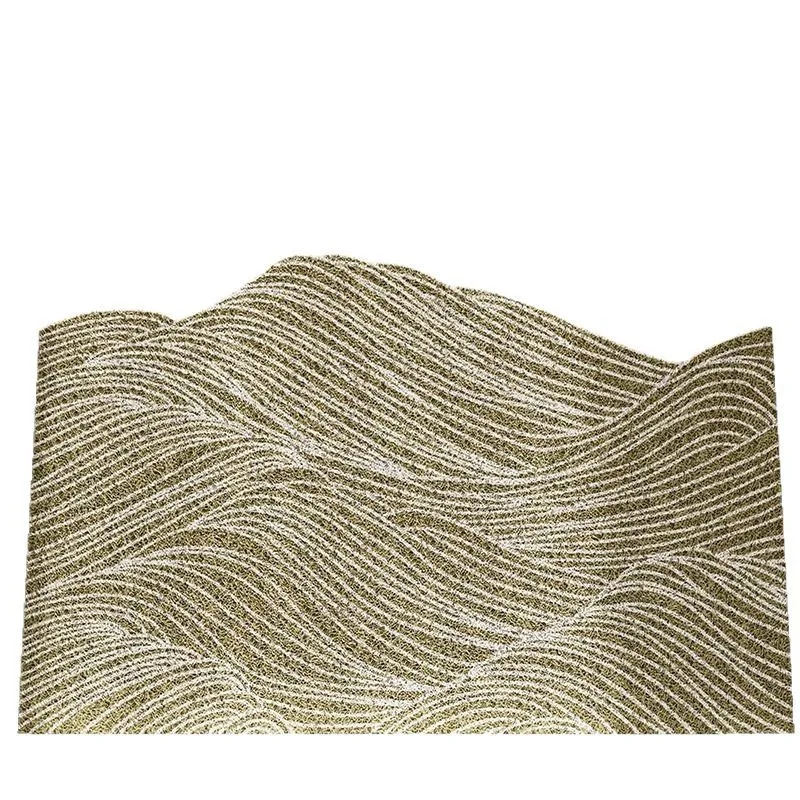 

Cream Style Non-Slip Entrance Mat Shaped Loop Door Rug Stain-Resistant Wash-Free Floor Carpet for Hallway