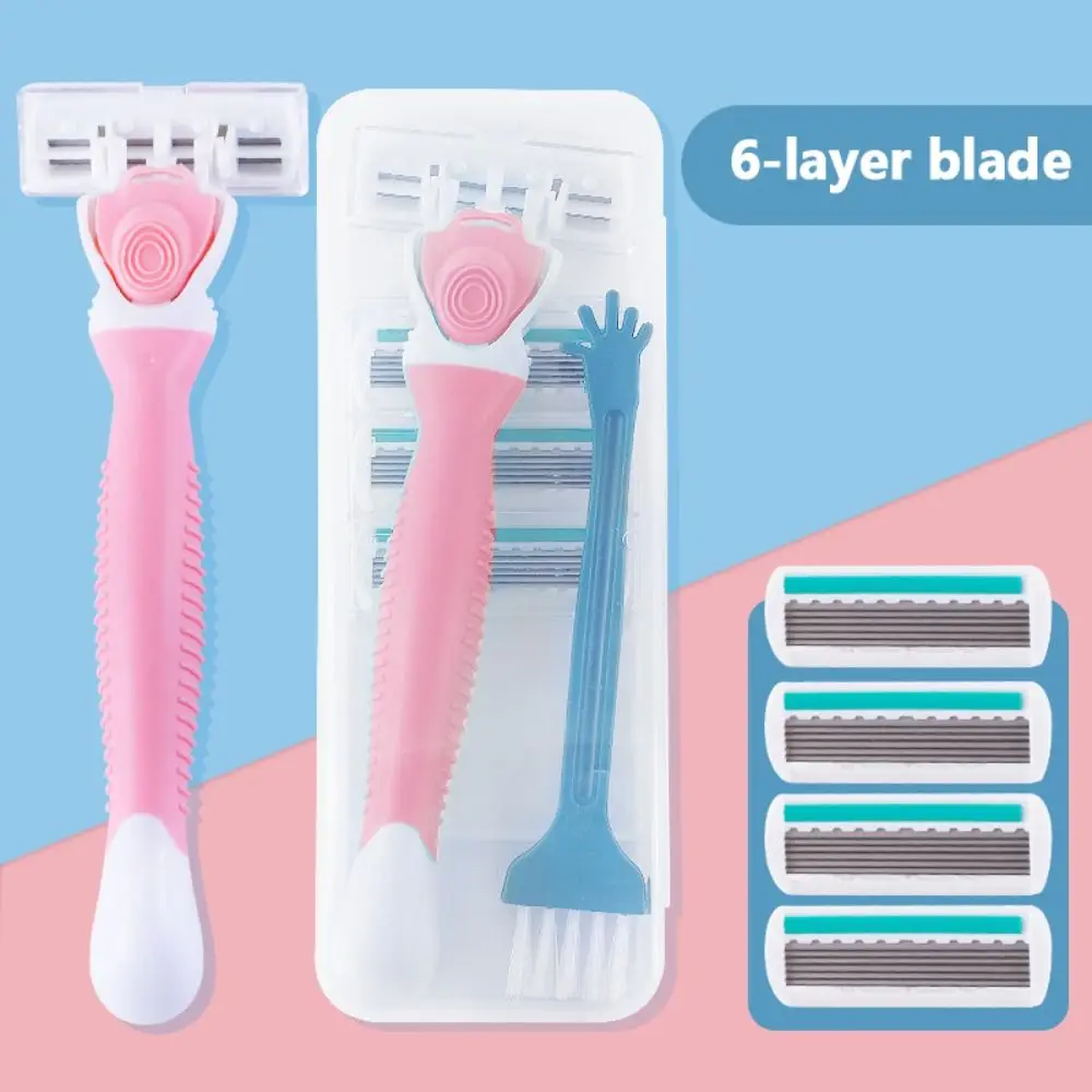 

Shaver with Storage Box Underarm Razor Female Woman Trimmer Shaver Bikini Aloe Strip Razors Underarm Razor Safety Shaving Razor