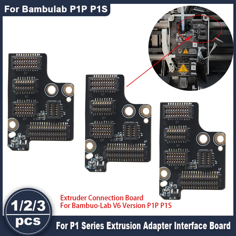 1/2/3 pcs For Bambulab P1P P1S Extruder Interface Board: PCB Adapter Transfer For P1 Series Extrusion 3D Printer Accessories