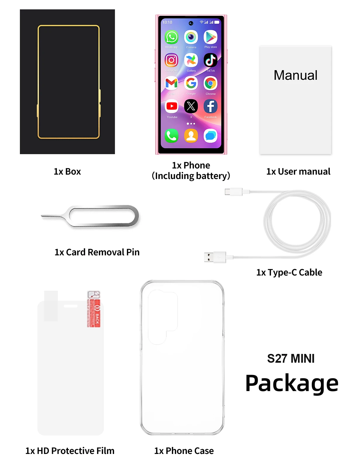 SERVO S27 MINI Android OS Mini Smartphone 4G LTE 16GB/64GB ROM Play Store WiFi Face Unlock 2 SIM 4.0" Pocket Small Smart Phones