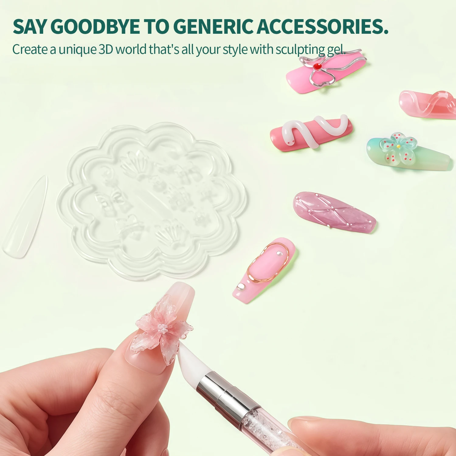 Nailpop HEMA/TPO Free Non-Sticky Extension Gel Durable Nail Glue for Rhinestone Gems Nail Art Decorations Styling DIY Nail Gel