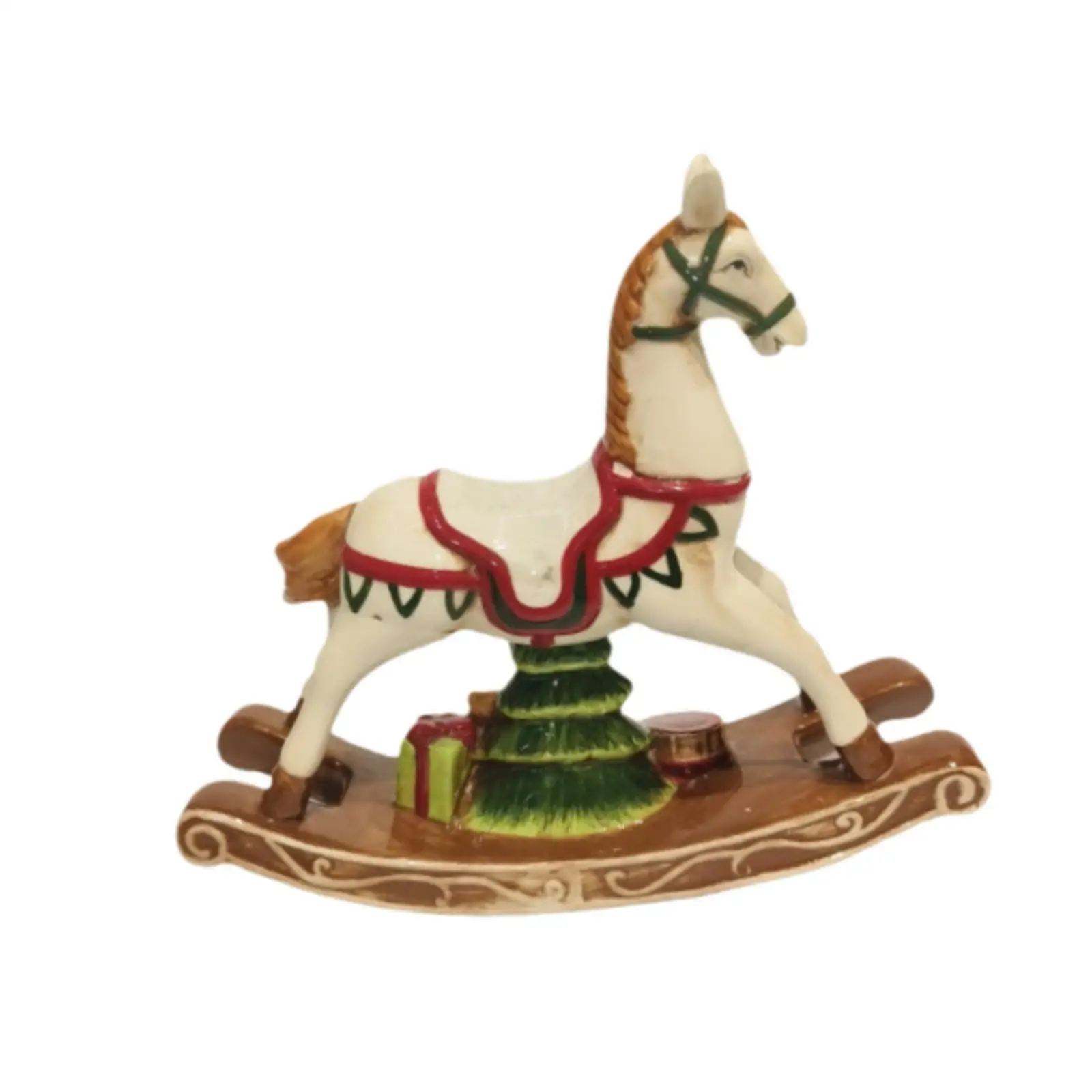 Rocking Horse Ornament Christmas Decoration Vintage Design Gifts Table Decor Horse Statue for Holiday Room Farmhouse
