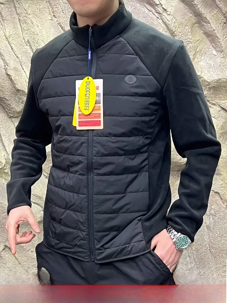 

High Elastici Breathable Stand Collar ex down Jaet Windproof Warm Bla Tech Fce Youth Faion Stand Fit Long S...