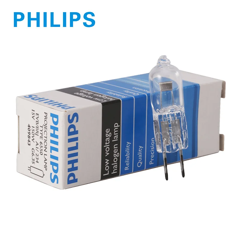 （2PCS）PHILIPS 6550 15V150W G6.35 Medical Tungsten Halide Bulb Projector Optical Instruments Halogen Beads