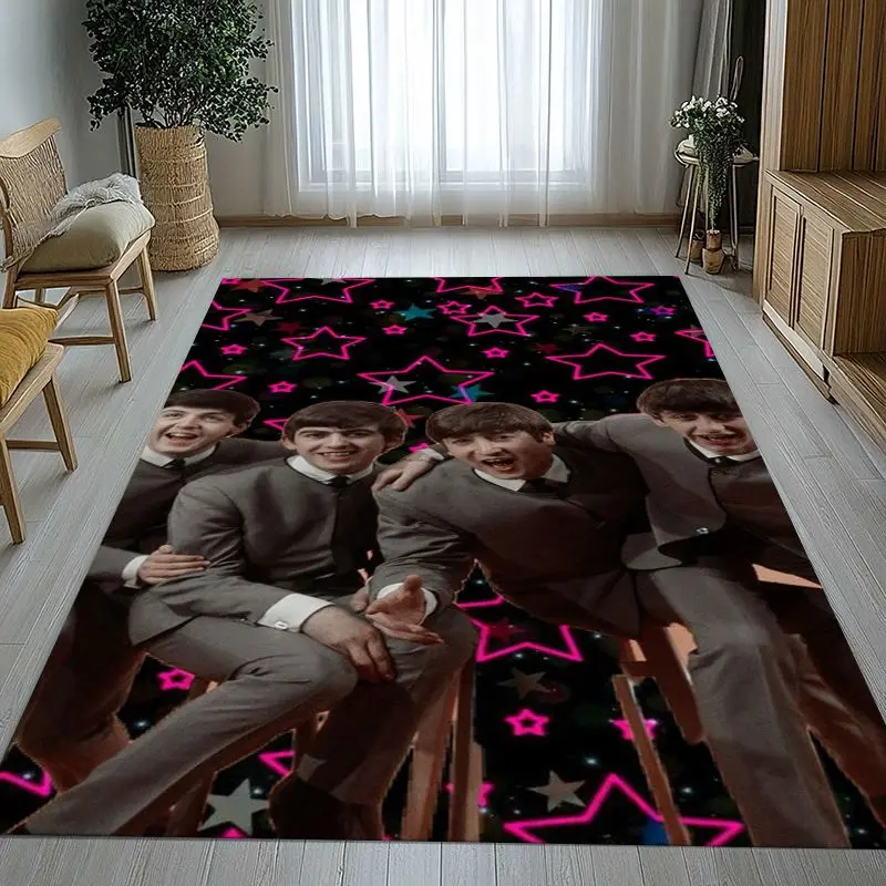3D Fab Four The B-Beatles Abbey Road Rock Band Non-Slip Large Area Rug for Living Room,Bedroom Carpet Mat for Sofa,Home Decor