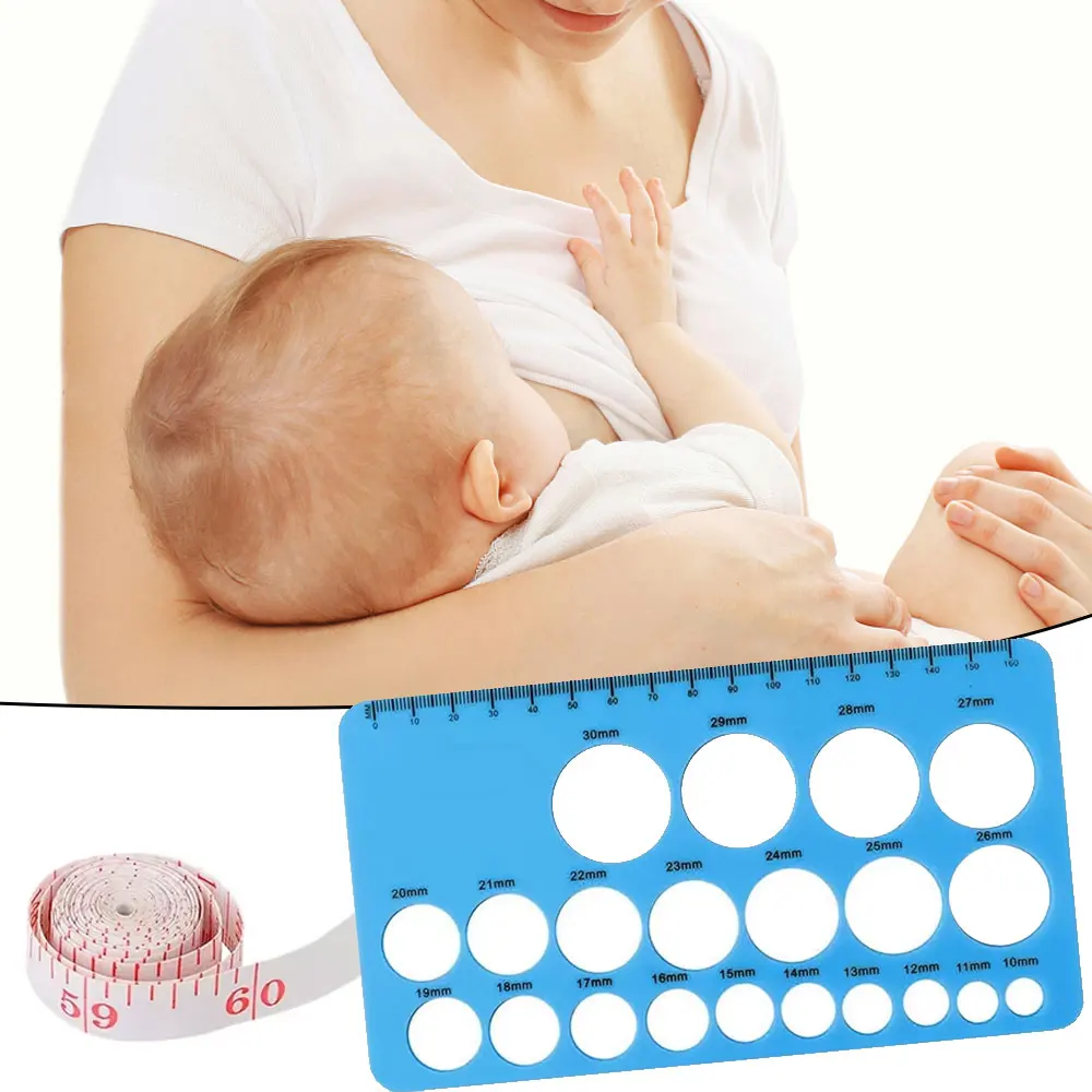 Breast Pump Nipple Silicone Ruler Nipple Diameter Breast Pump Flange Circle Sizing Ruler Nipple Measuring for New Mums Women