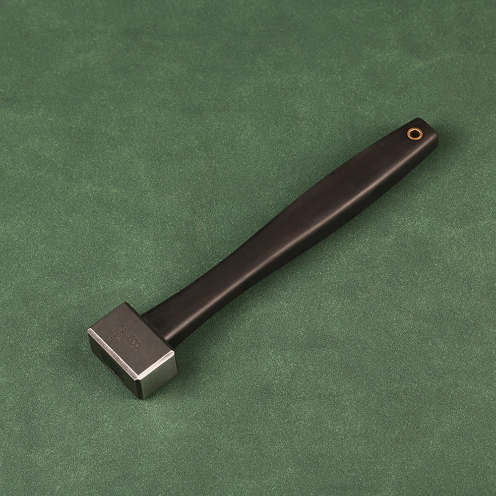 440C Steel Hammer Hardness HRC57 MINI 29x25MM Square Hammer CNC Chamfered Blackened Stonewashed With Ebony Handle 280G