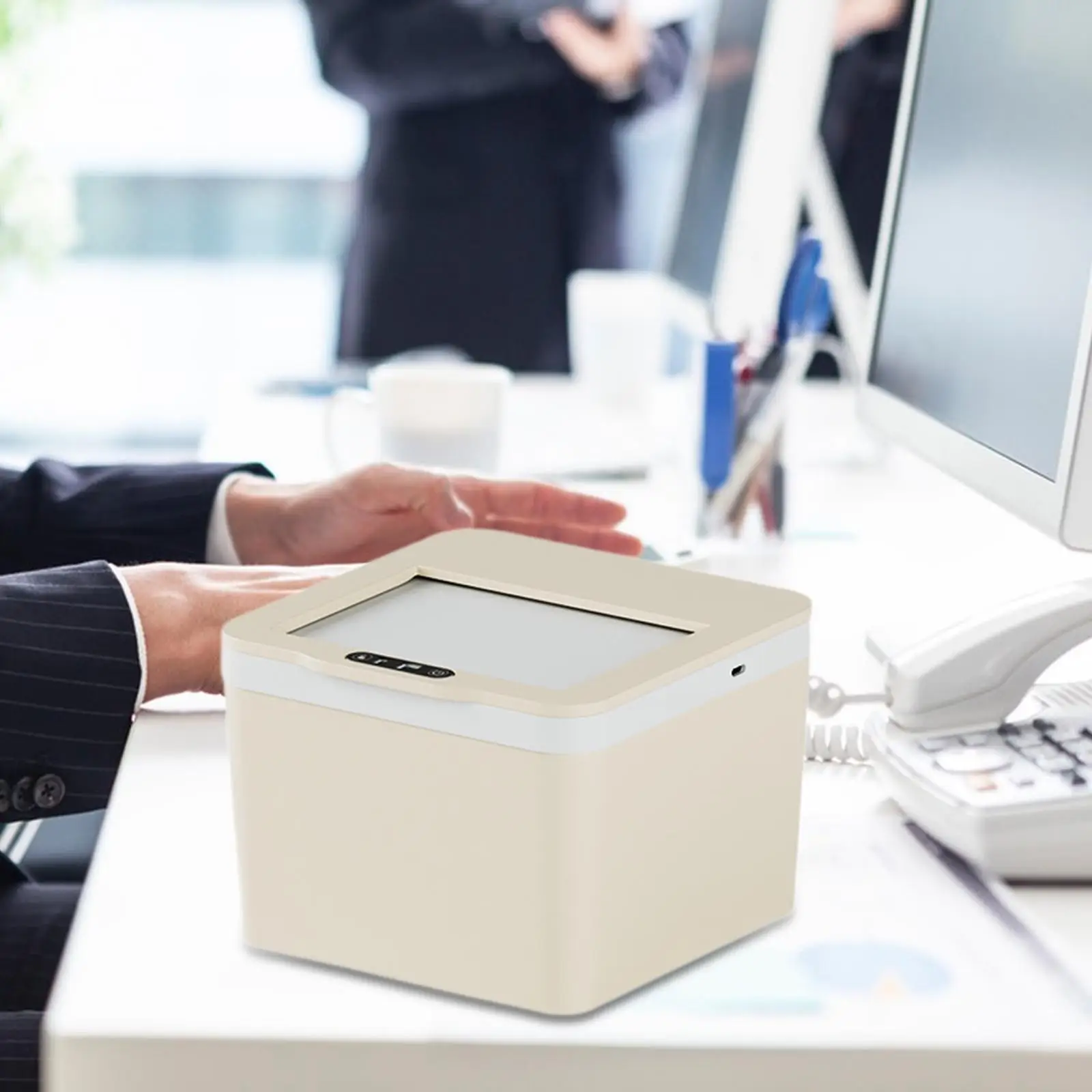 

Smart Induction Trash Can Sturdy Easy to Clean Motion Sensor Trash Bin Touchless Trash Bin for Desktop Kitchen Home Living Room