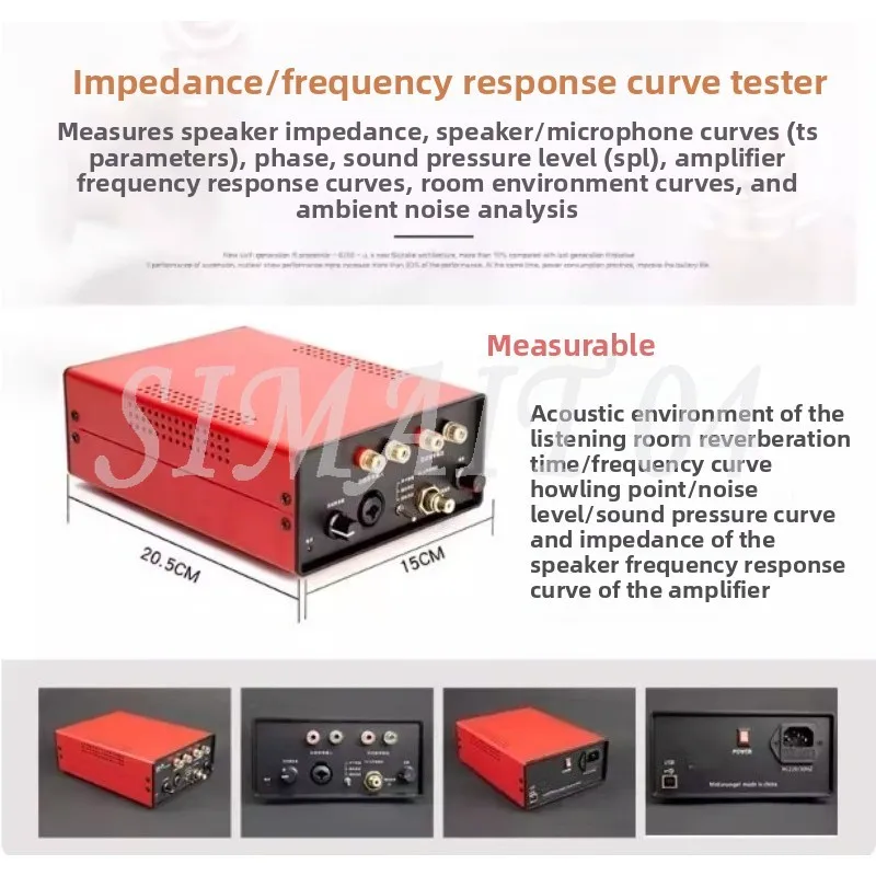 Audio Speaker Power Amplifier Test System, Frequency Response Curve Impedance TS Parameters Resonance Frequency Harmonic