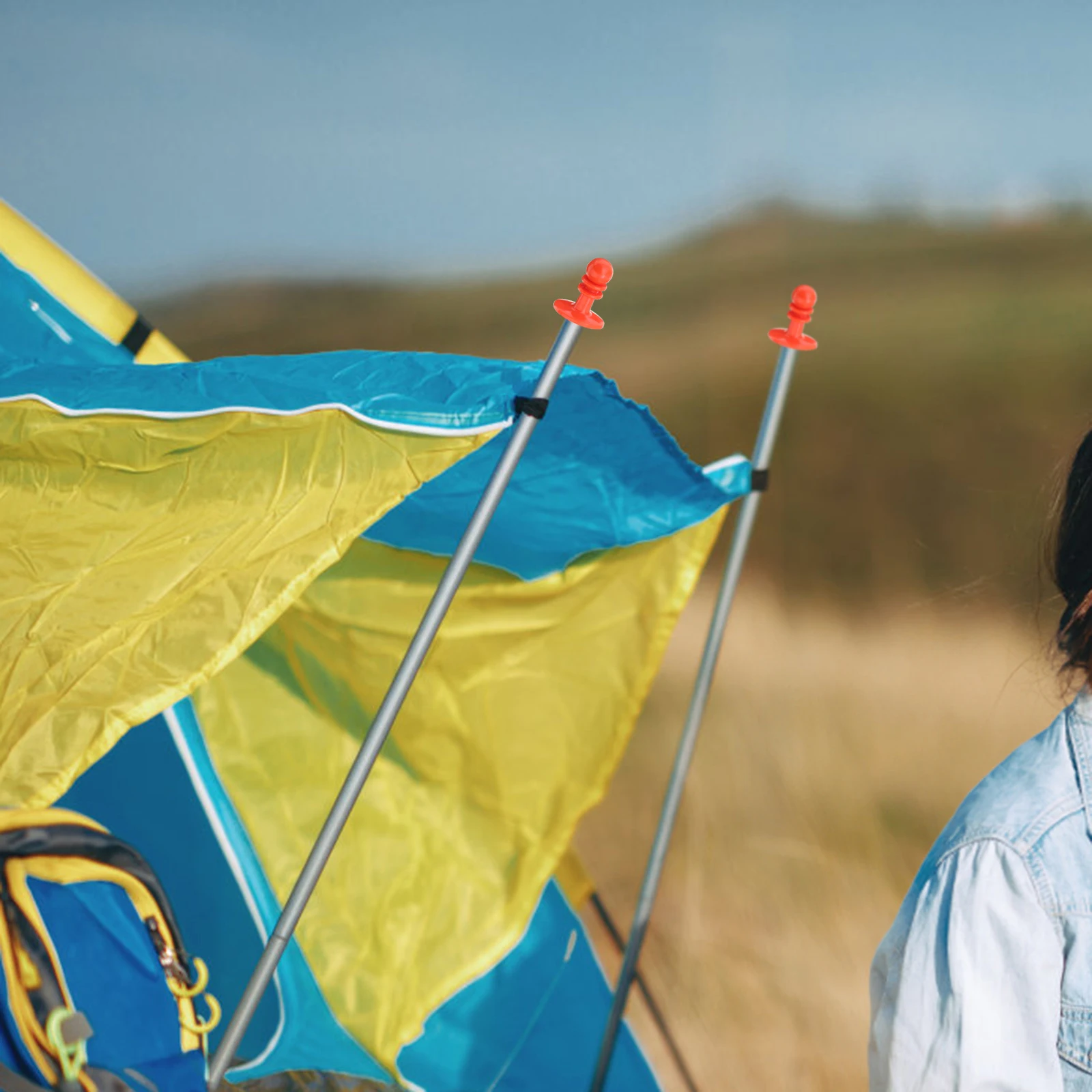 

8pcs Camping Tent Pole Cap Awning Rod Cover Anti-Electric Shock Rainproof Tarpaulin Holder Outdoor Hiking Accessories For Canopy