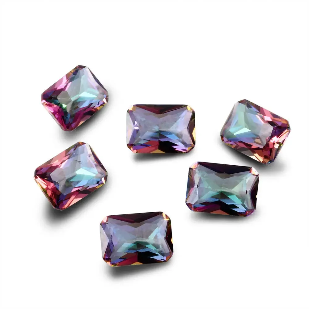 5 Stück 5 CT natürlicher mystischer Regenbogen-Topas, strahlend, ausgezeichneter Schliff, loser Edelstein, Edelstein, Dekoration, Geschenke, Zubehör
