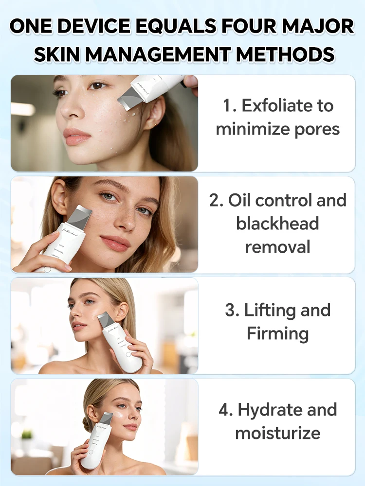 4 Modes Ultrasonic Skin Spatula Blackhead Remover Deep Cleansing Facial Scrubber Machine Oil Control Exfoliating Anti-Aging Skin - view 6