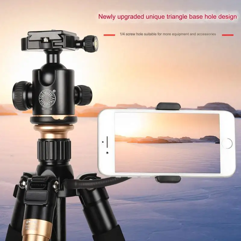 Fusitu Q999 Lightweight Camera Tripod Stand Portable Monopod Ball Head Professional Travel Tripod For Phone Camera DSLR