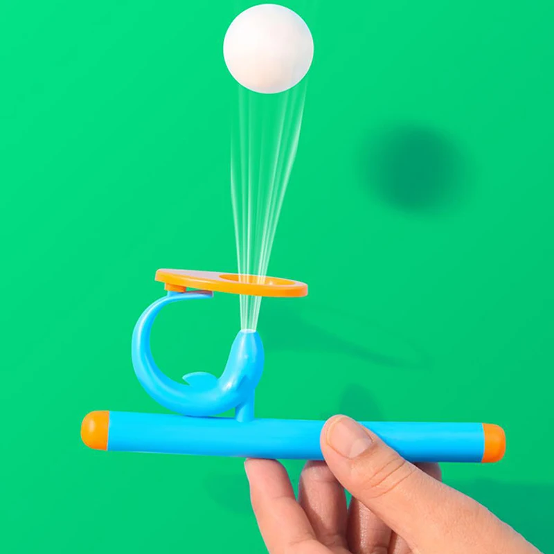 1 conjunto crianças presentes engraçados tubo de plástico soprando bola brinquedos para crianças esportes ao ar livre jogos treinamento equilíbrio aprendizagem adereços
