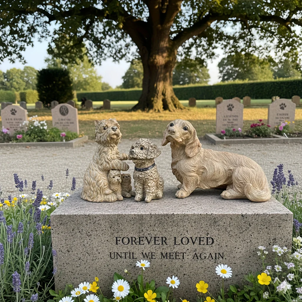 

Pet tombstone statue ornaments,Memorial Statue for Deceased Dog,Garden Pet Memorial Decoration for Grave,Forever Loved Pet Tombs