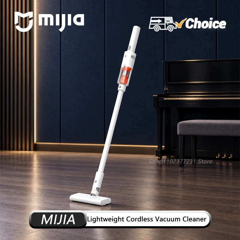 NEW MIJIA Lightweight Cordless Vacuum Cleaner 22000Pa 50AW Suction 40Min Runtime Slim Floor Brush 2in1 Crevice Tool Dry E240 CN