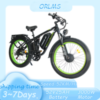 ORLMS FINDER26 LCD Display E-bike 3000W Motor 52V25AH Lithium Battery Electric Bicycle 26 Inch All terrain Tire Electric Bike