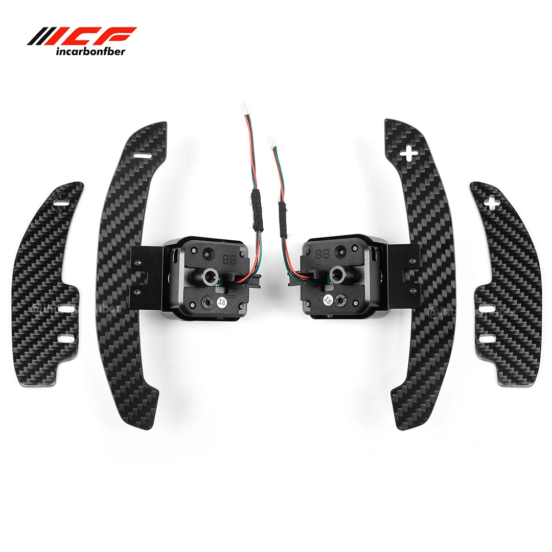 ICF Fif For AUDI B8 B8.5 A1 A2 A3 A4 A5 A6 A7 A8 Q2 Q3 Q4 Q5 Q7 Q8 Carbon Fiber Magnetic Paddle Shifter  With Spare Paddle Pads