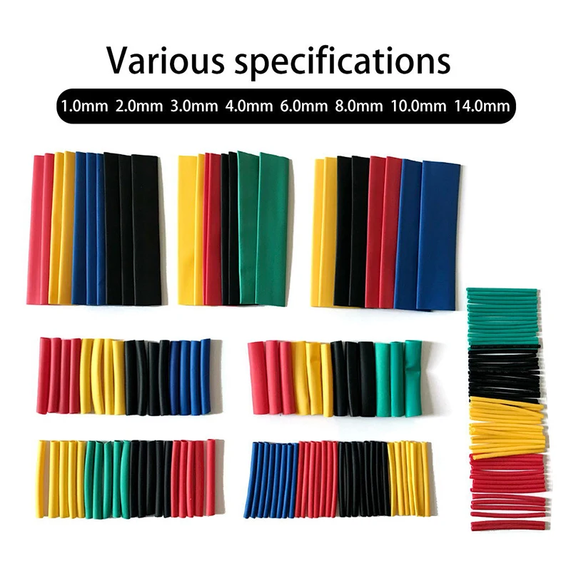 Assorted Heat Shrink Tube Kit, isolamento Sleeving, Polyolefin Shrinking Tubing, cabo de fio, 164Pcs, Set