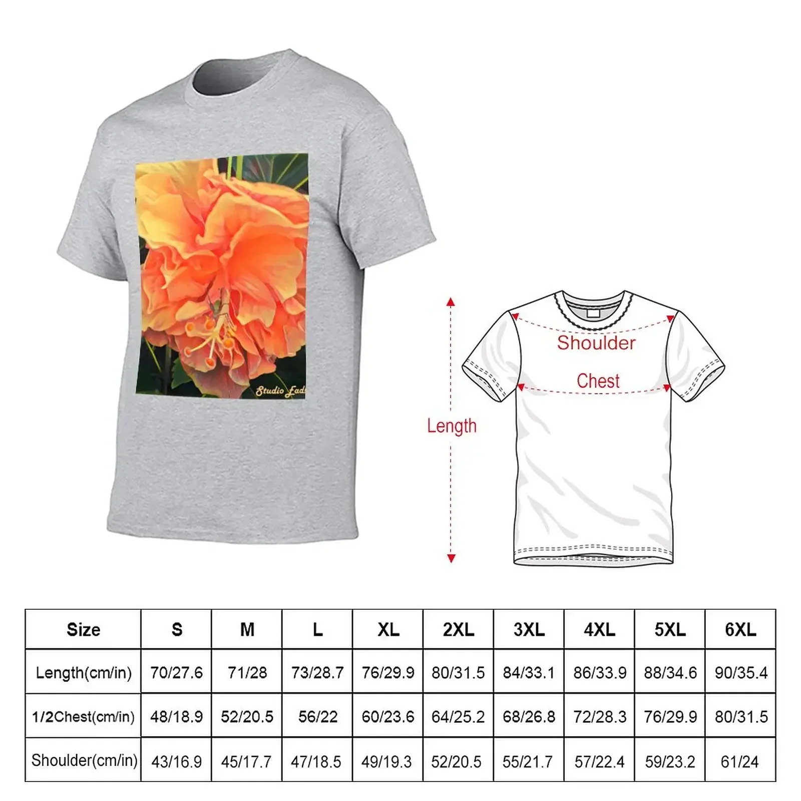 Grasshopper on Orange Flower T-Shirt heavyweights anime figures T-shirt men