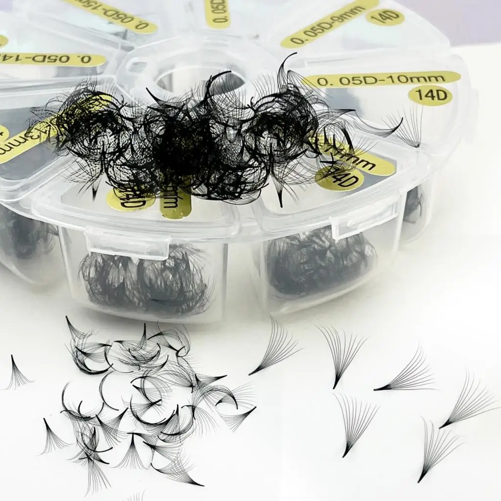 Tbestt 16D 20D Premade Volume Big Fans Individual Volume Lashes Pointy Base Stem Eyelash Extensions Natural Soft Loose Fans