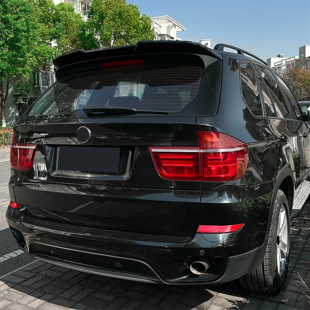 For BMW X5 E70 2006 07 08 09 10 11 12 13 Rear Trunk Lid Roof Spoiler Wings Car ABS Plastic Black Carbon Exterior Accessories - Image 3