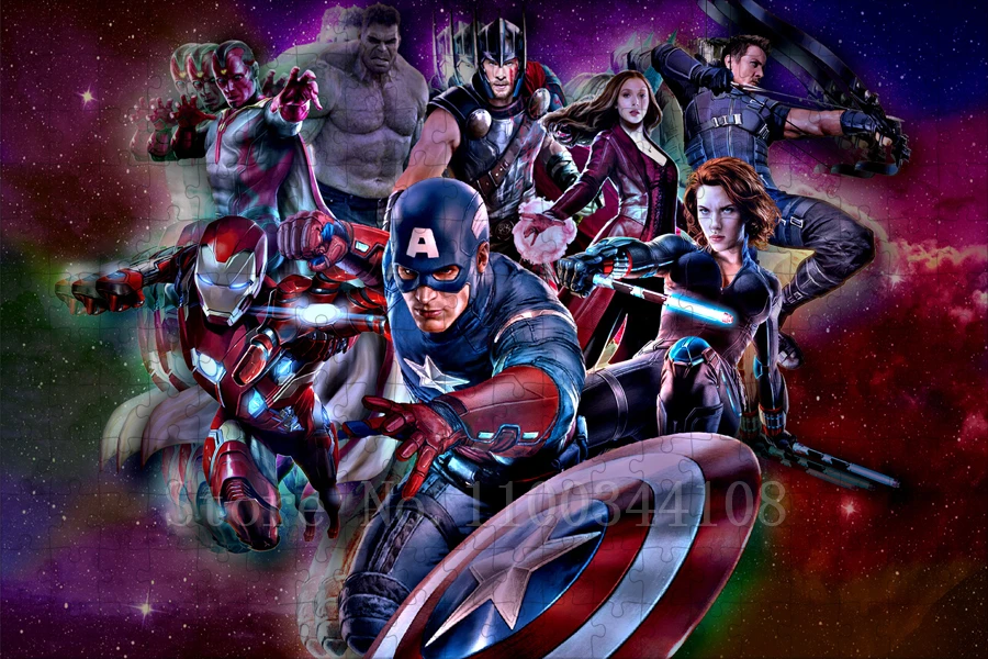 Disney The Avengers Jigsaw Puzzle 300/500/1000 Pezzi Supereroi Puzzle per Ragazzi Decompressione Gioco Fatto a Mano Giocattoli