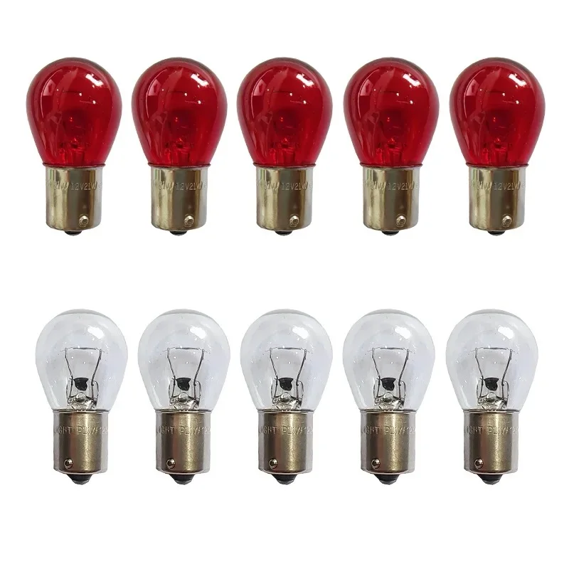 10pcs 1156 BA15S 1157 BAY15D P21/5W 12V 21W Halogen Bulbs, multi-color for Reverse Brake Stop Turn Signal DRL Lights