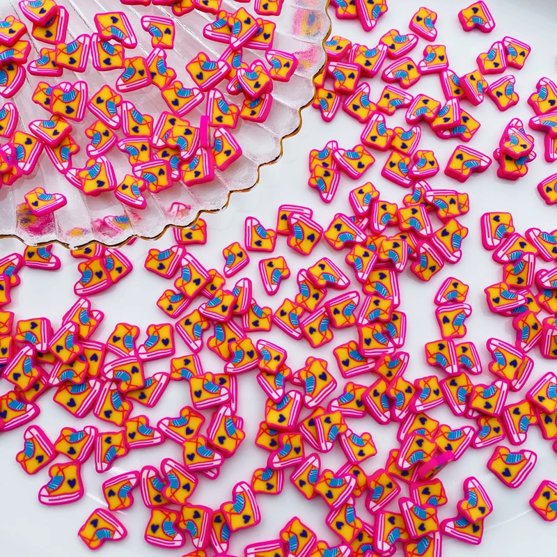 50g/Lot Hot Selling Polymer Clay Miniature Shoes Sprinkle, Candy Slice for Crafts Making, Phone Deco, DIY