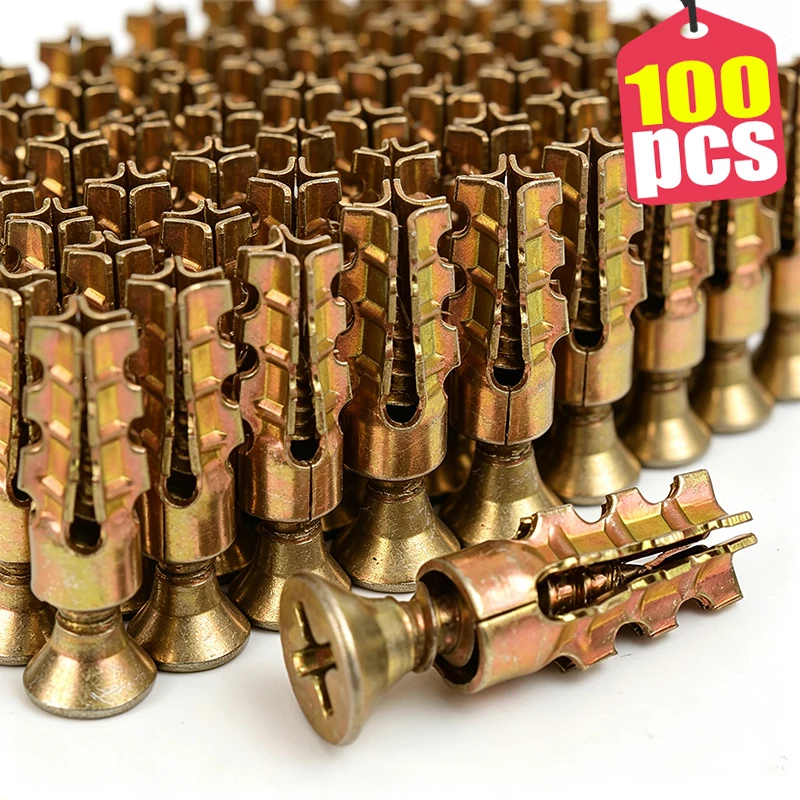 6x14mm Door Hinge Thread Repair Screws Short Expansion Wall Anchors Stripped Thread Repair Fixer Steel Self Tapping Screws Tool