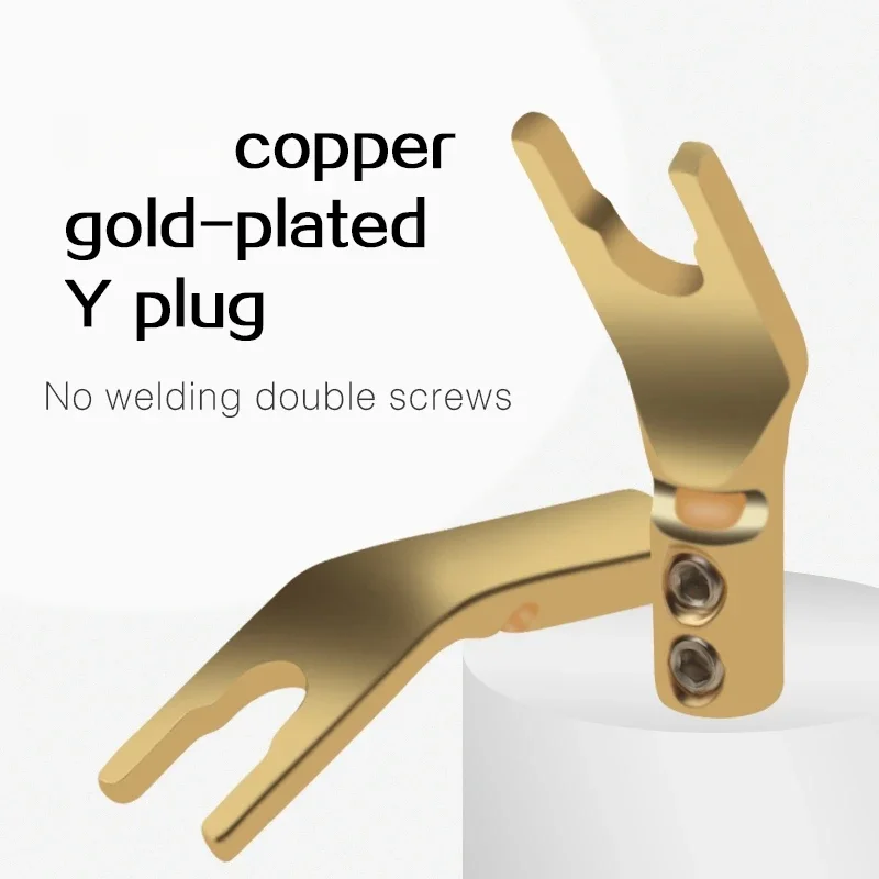 8ชิ้นทองแดงY Spadeเสียบสกรูคู่ชุบทองไฮไฟเครื่องขยายเสียงลําโพงเชื่อมต่อ4.5มิลลิเมตร