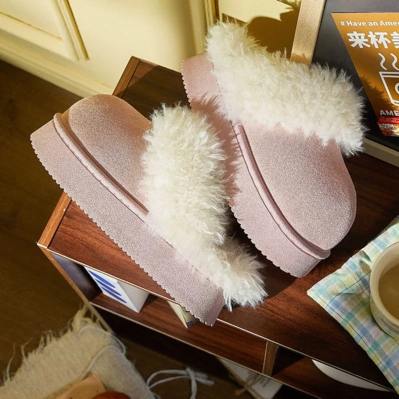 

Теплые хлопковые тапочки, пушистые шлепанцы для спальни, зимняя нечеткая обувь, женские теплые женские домашние тапочки, домашняя нескользящая толстая обувь