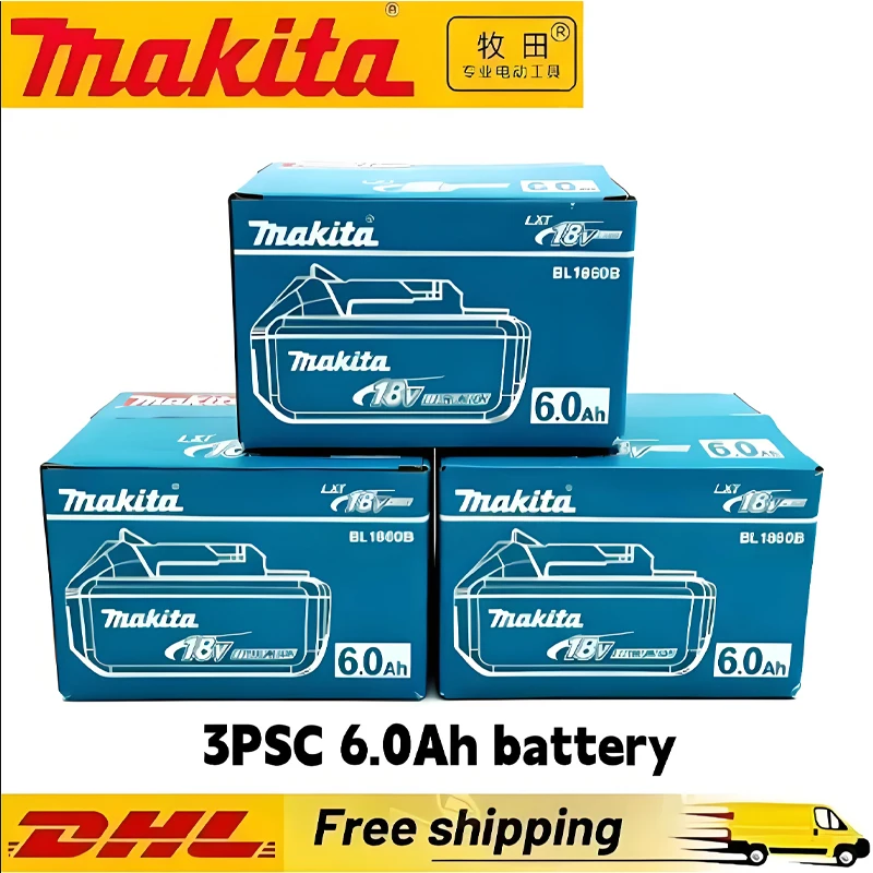 

100% Genuine Makita 6Ah for 18V Makita DTW700 DAS180 DHP487 DTD173 DHG181Z Electric Scissors Replacement Tool Lithium Battery！