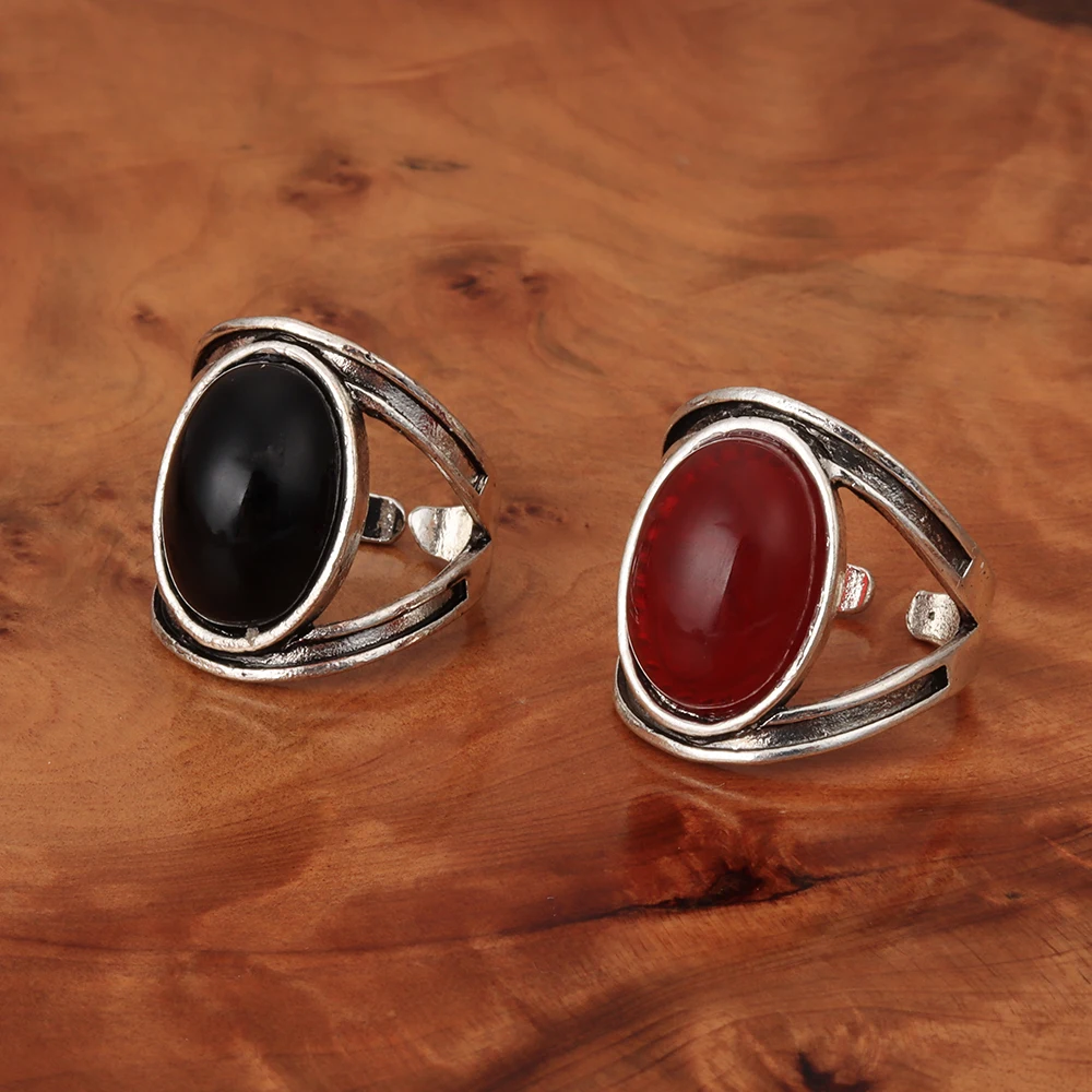 2024 NEW Fashion Elegant Vintage Big Stone Rings for women men Vintage Sculpture Flower Finger Rings