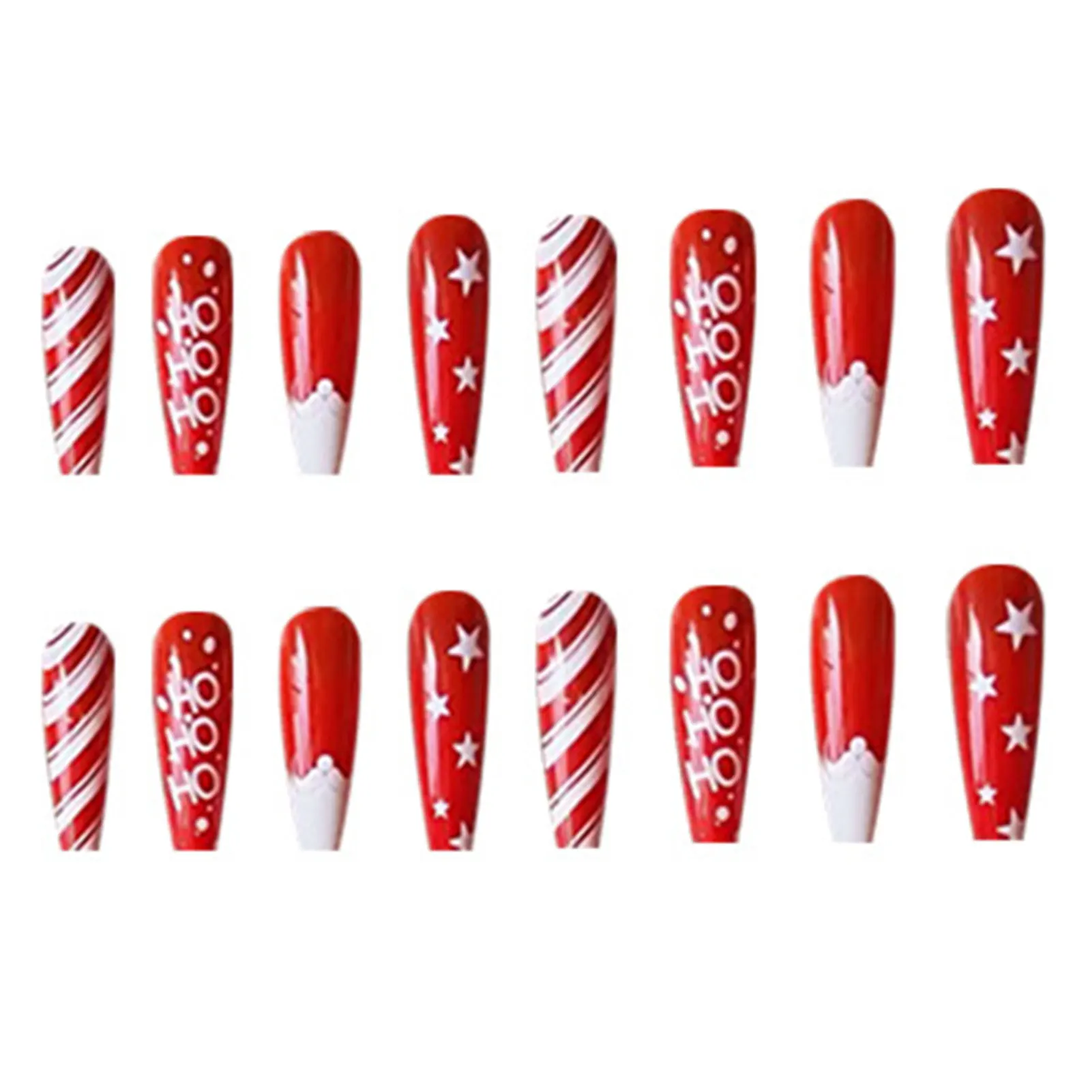 Christmas Fake Nails for Girls Waterproof And Breathable Fake Nails for Nail Art Learners Novice