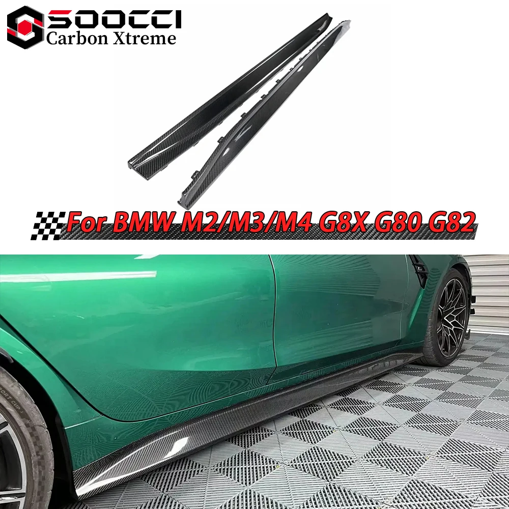 

Dry Carbon Fiber 3D Style Side Skirt for BMW M3 G80 G81 M4 G82 G83 Door Sill Side Bumper Lip Spoiler Lower Door Splitter 2021-IN