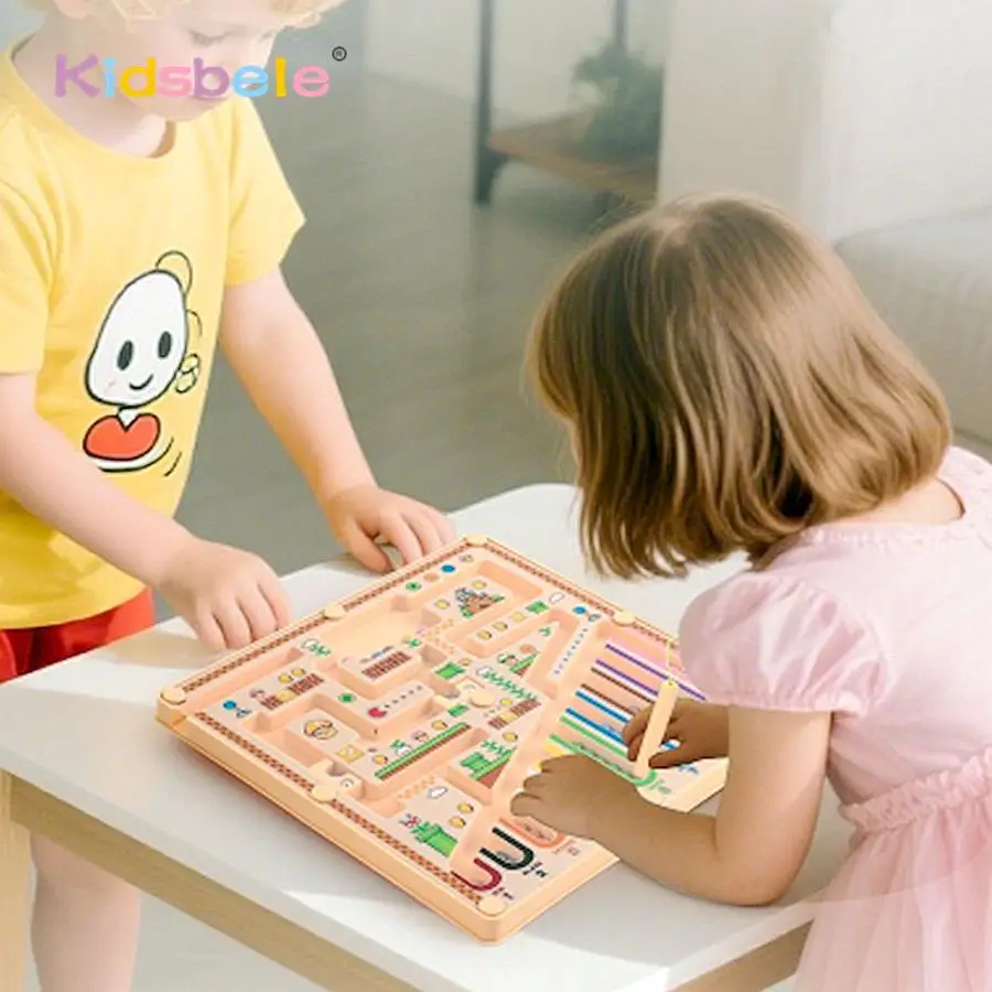 Bambini Montessori Numero di colore Labirinto Giocattolo Classificazione Conteggio Bordo Walking Bead Puzzle Regalo Regalo di Natale Giocattolo di addestramento sensoriale