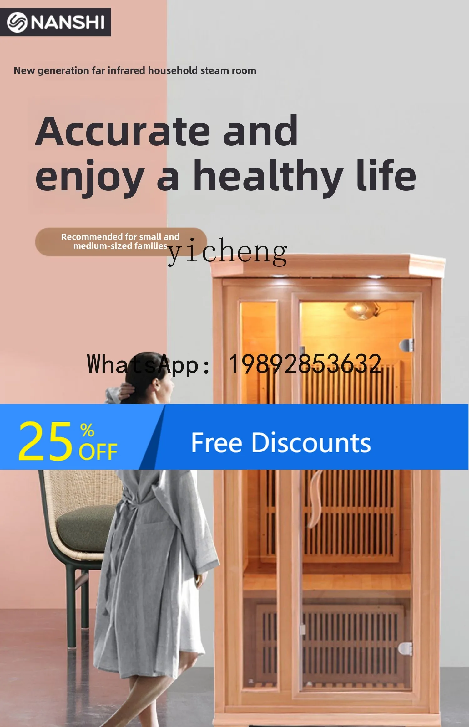 sauna family single steam box light wave home decoration accessories