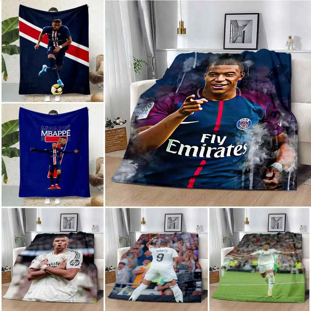 Kylian Mbappé Printed Blanket Picnic Blankets Warm Blanket Soft and Comfortable Blanket Home Travel Birthday Gift